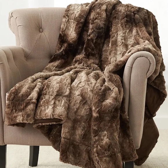 Other - -NEW- Pinzon by Amazon 63” X 87” Faux Fur Throw Blanket ~Alpine Brown~